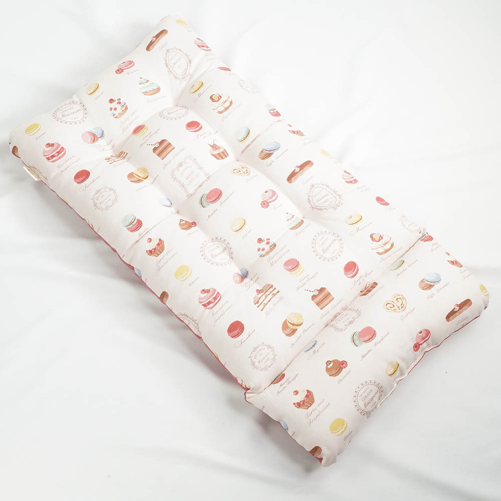 あごのせ縁無しクッション/クレートクッション マカロンピンクドット Mサイズ