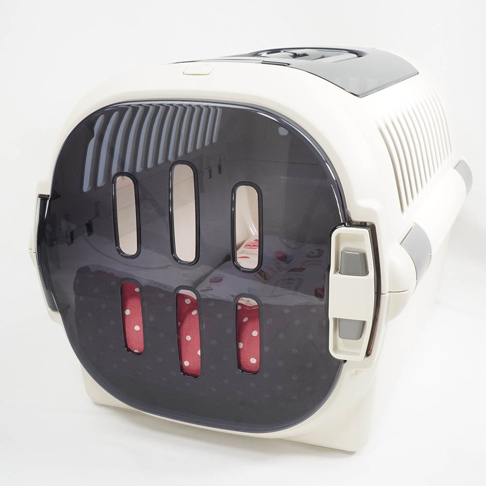 あごのせ縁無しクッション/クレートクッション マカロンピンクドット Mサイズ