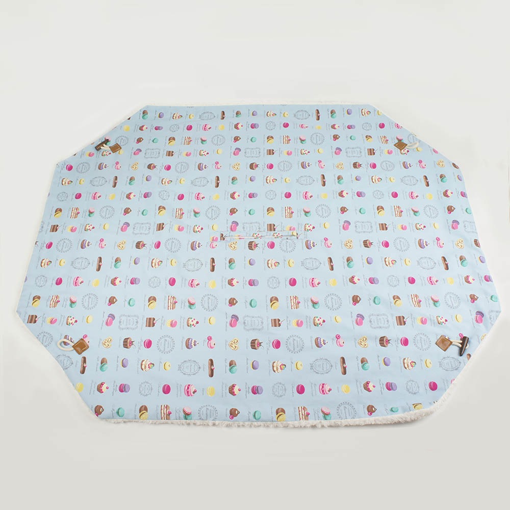 あったか３WAY キャリーカバーブランケット マカロンブルー ＜マルチ幅＞ Mサイズ（トグルボタン付き）