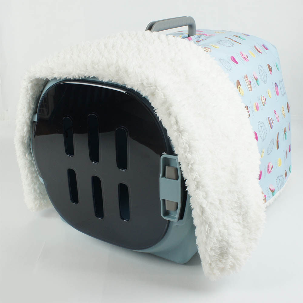 あったか３WAY キャリーカバーブランケット マカロンブルー ＜マルチ幅＞ Mサイズ（トグルボタン付き）