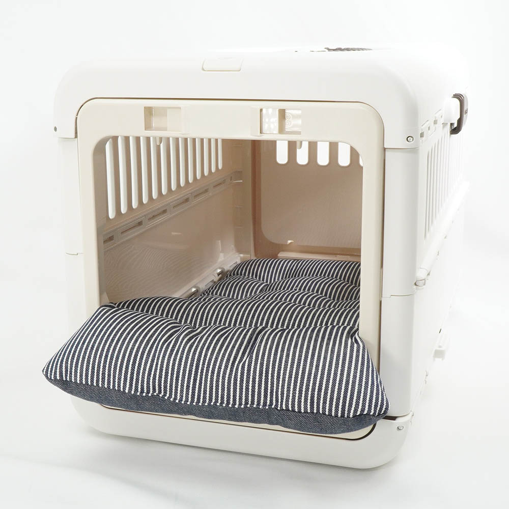 あごのせ縁無しクッション/クレートクッション 10オンスヒッコリーデニムネイビー Sサイズ