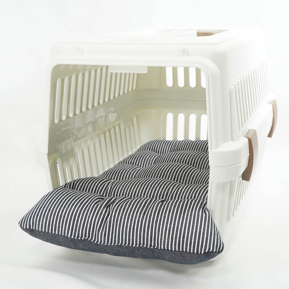 あごのせ縁無しクッション/クレートクッション 10オンスヒッコリーデニムネイビー Sサイズ