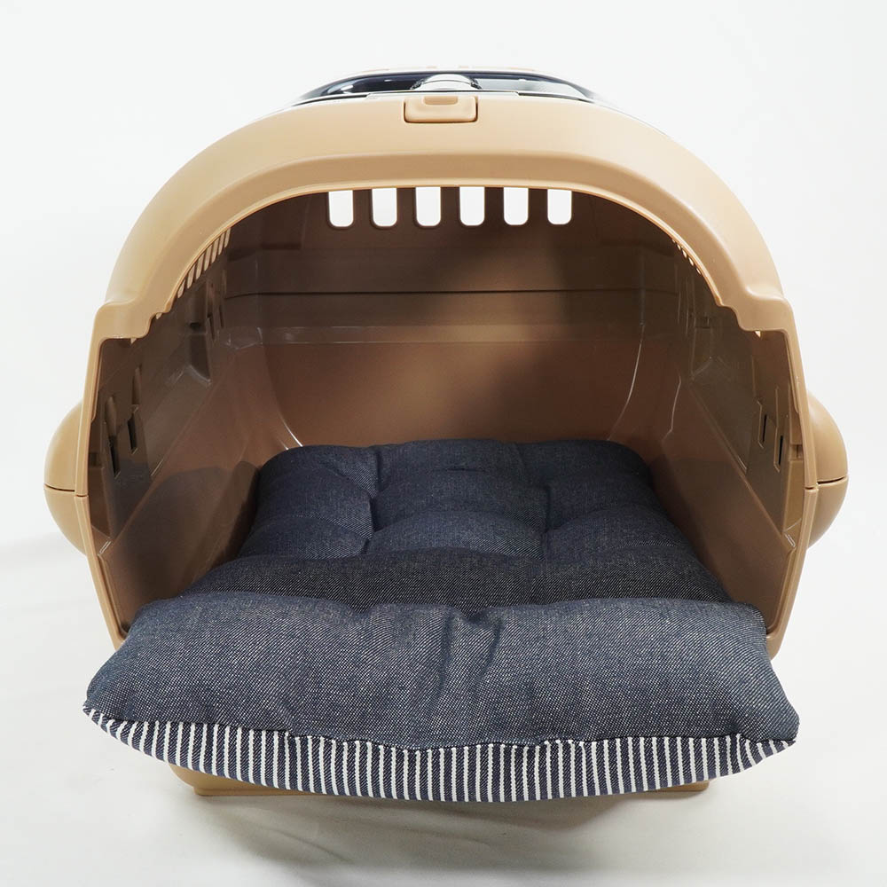 あごのせ縁無しクッション/クレートクッション 10オンスヒッコリーデニムネイビー Sサイズ