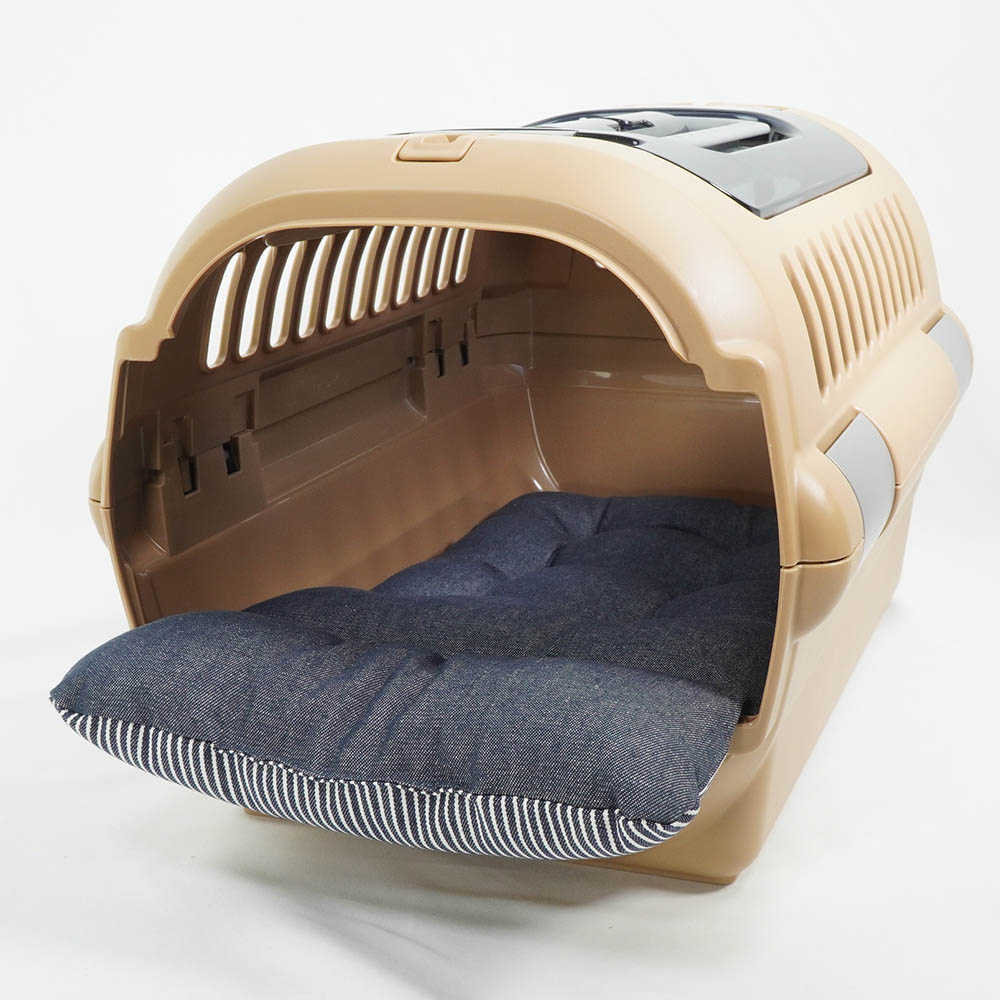 あごのせ縁無しクッション/クレートクッション 10オンスヒッコリーデニムネイビー Sサイズ