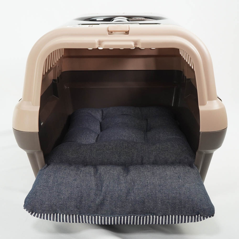 あごのせ縁無しクッション/クレートクッション 10オンスヒッコリーデニムネイビー Sサイズ