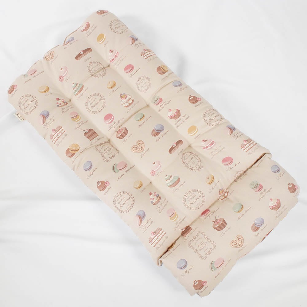 【500円OFF】DOME3レギュラー/ラージ両対応クッションセット 夏用ぷくぷく あごのせクッション+夏用あごのせ縁無しクッション Mサイズ 東洋紡iCOLD 接触接触冷感 ダマスク ベージュ