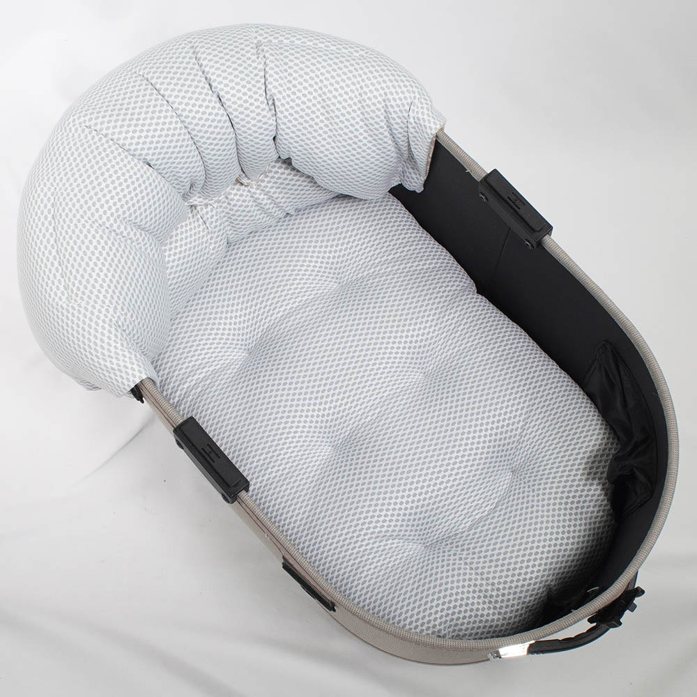 【500円OFF】DOME3レギュラー/ラージ両対応クッションセット 夏用ぷくぷく あごのせクッション+夏用あごのせ縁無しクッション Mサイズ 東洋紡iCOLD 接触接触冷感 ダマスク ベージュ