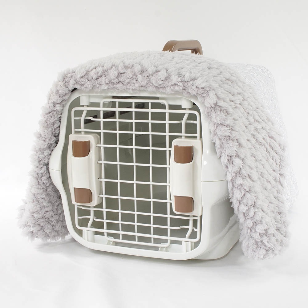 あったか３WAY キャリーカバーブランケット リバティプリント Betsy グレーファー＜マルチ幅＞ Sサイズ（トグルボタン付き）