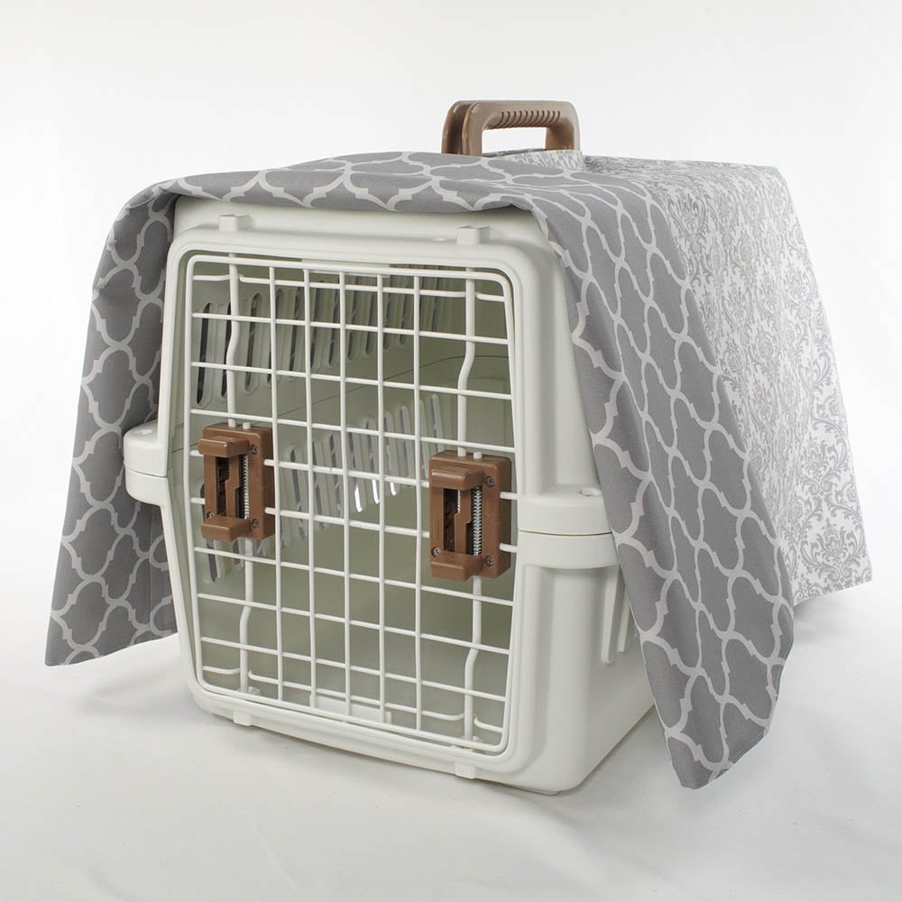 Helen's クレートカバー ダマスクグレー Mサイズ トグルボタン無し