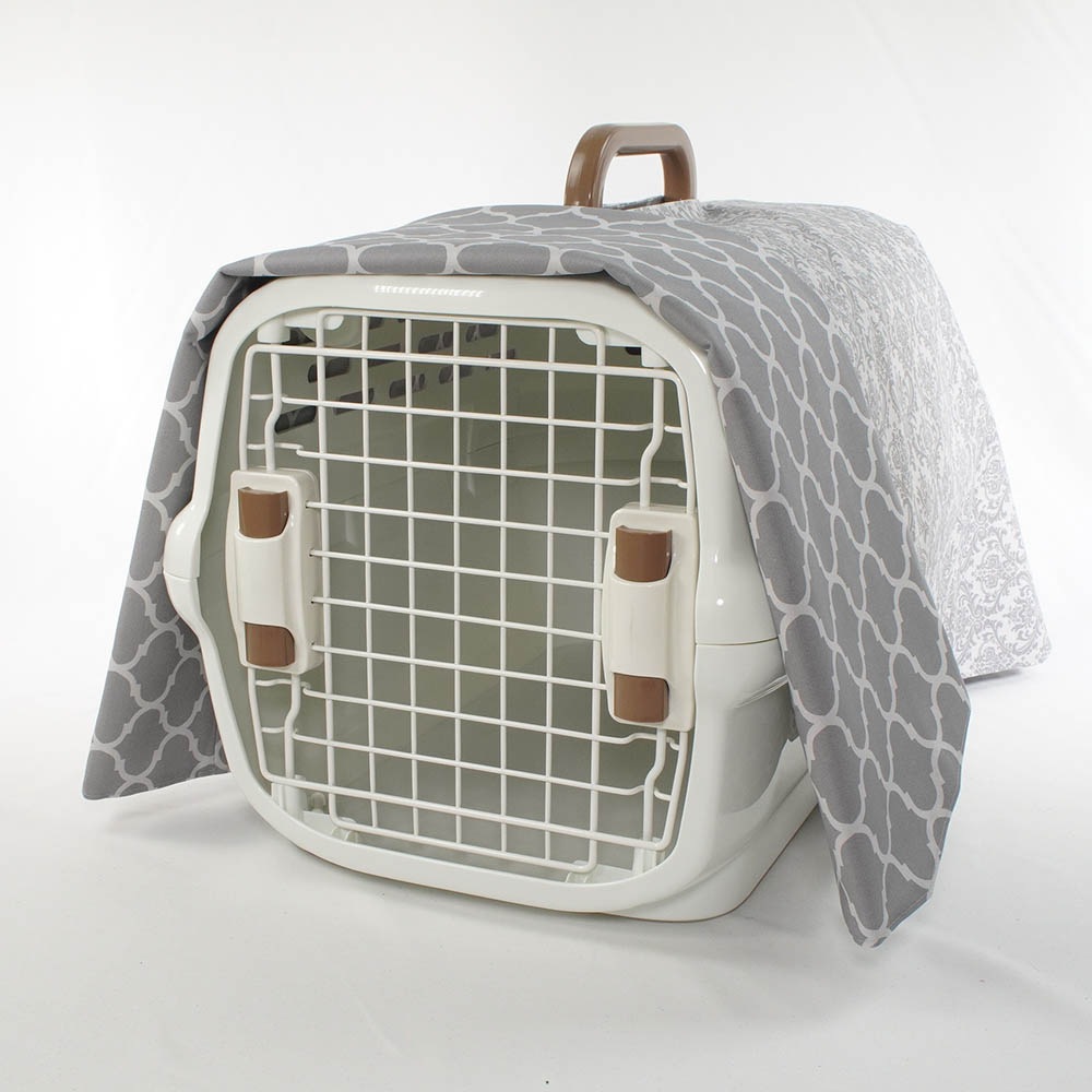 Helen's クレートカバー ダマスクグレー Mサイズ トグルボタン無し