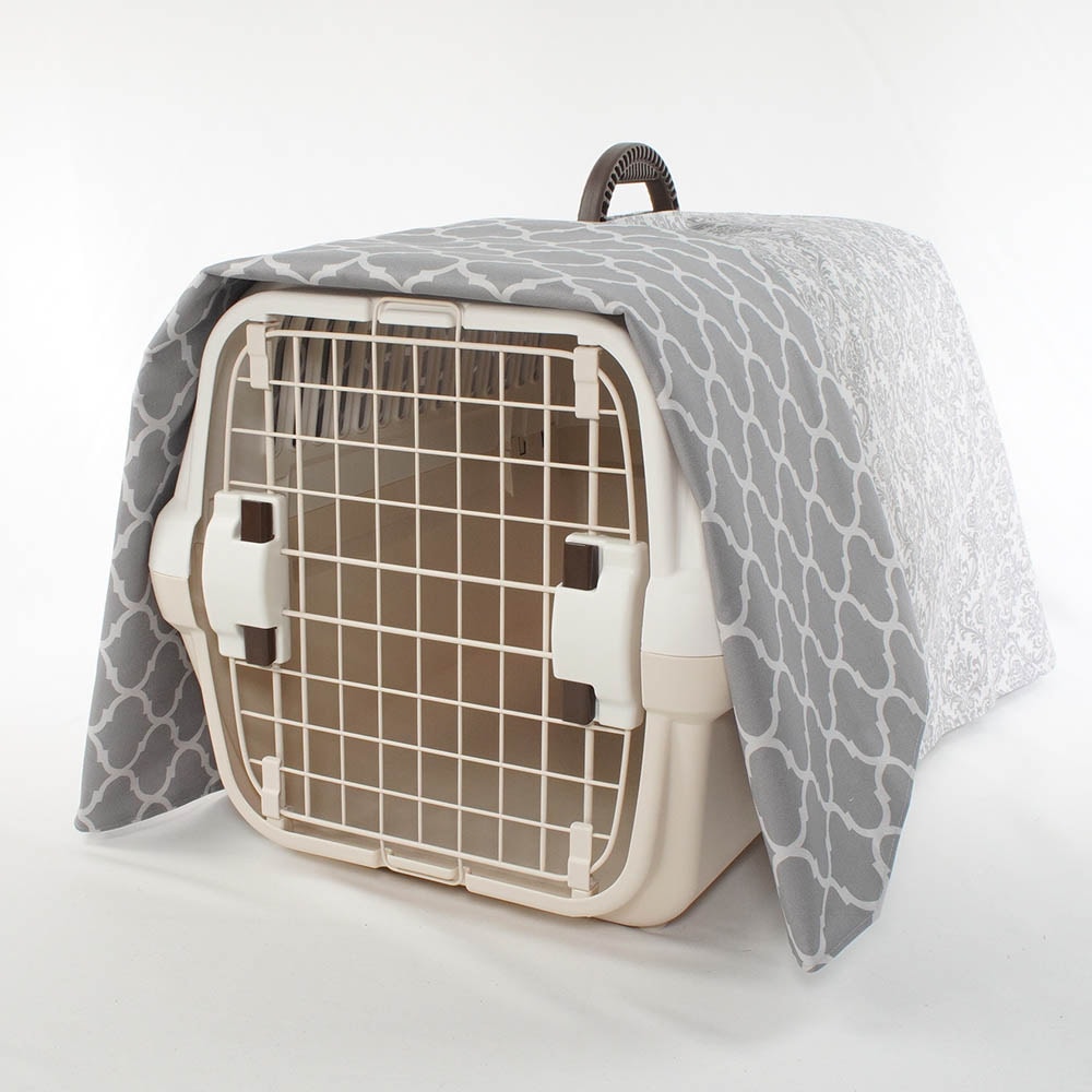 Helen's クレートカバー ダマスクグレー Mサイズ トグルボタン無し