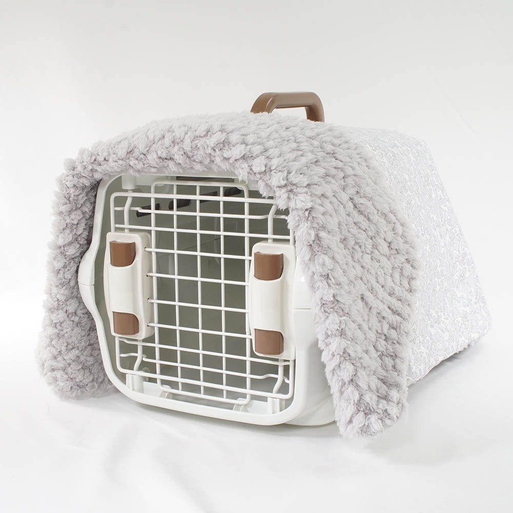 あったか３WAY キャリーカバーブランケット リバティプリント Betsy グレーファー＜マルチ幅＞ Sサイズ（トグルボタン無し）