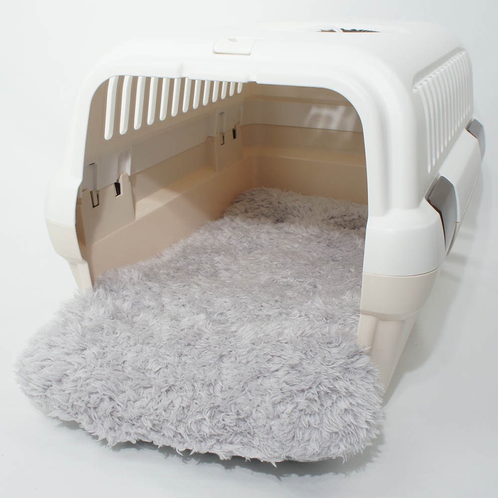 あごのせ縁無しクッション/クレートクッション ダマスク グレーファー Sサイズ