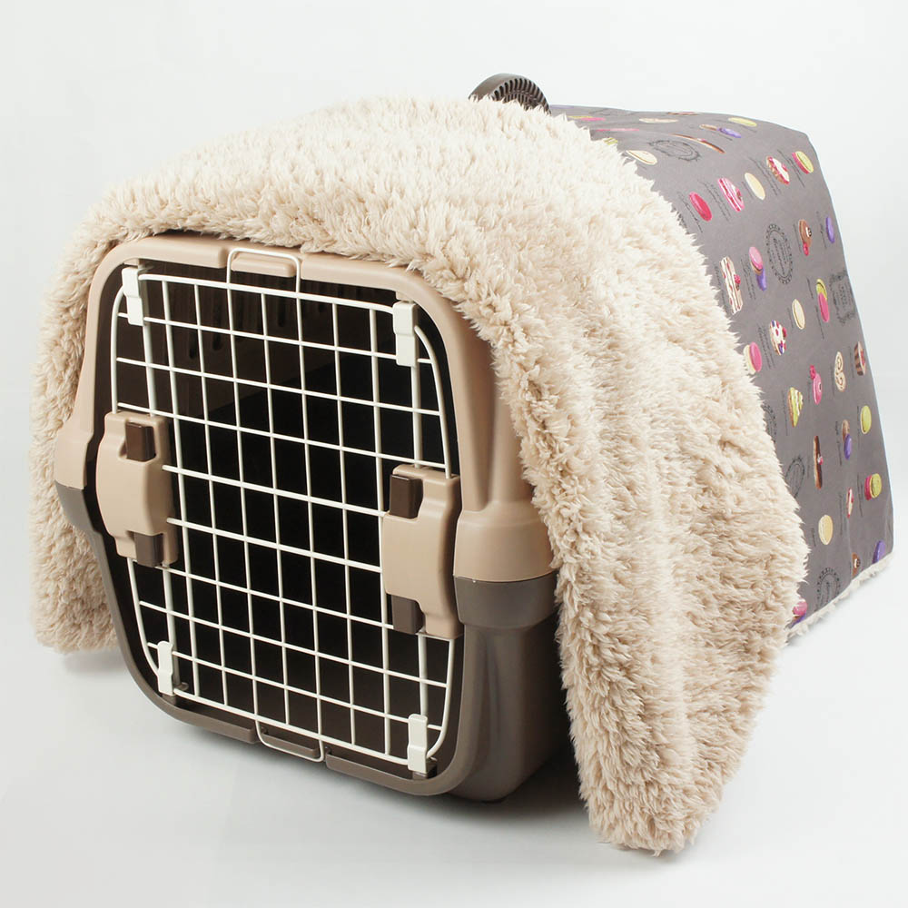 あったか３WAY キャリーカバーブランケット マカロンチョコ ＜マルチ幅＞ Mサイズ（トグルボタン付き）