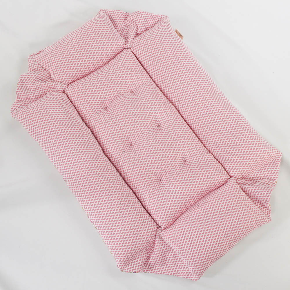 【500円OFF】DOME3レギュラー用クッションセット 夏用ぷくぷく あごのせクッション＋夏用キャリークッションベッド Sサイズ 東洋紡iCOLD 接触冷感 リバティプリント Betsy ピンク