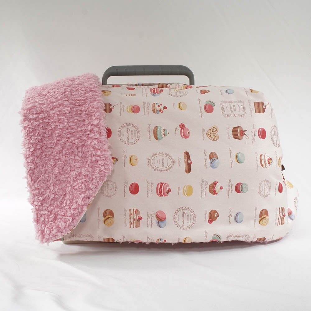 あったか３WAY キャリーカバーブランケット マカロンハニーピンク ＜マルチ幅＞ Sサイズ（トグルボタン付き）