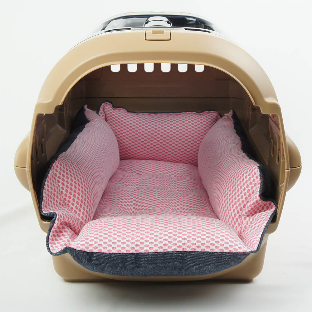 【500円OFF】DOME3レギュラー用クッションセット 夏用ぷくぷく あごのせクッション+夏用キャリークッションベッド Sサイズ 東洋紡iCOLD 接触冷感 10オンスデニムネイビー