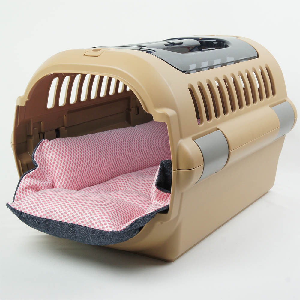 【500円OFF】DOME3レギュラー用クッションセット 夏用ぷくぷく あごのせクッション+夏用キャリークッションベッド Sサイズ 東洋紡iCOLD 接触冷感 10オンスデニムネイビー