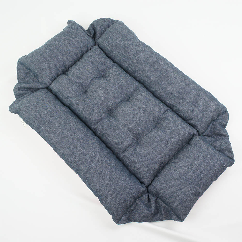 【500円OFF】DOME3レギュラー用クッションセット 夏用ぷくぷく あごのせクッション+夏用キャリークッションベッド Sサイズ 東洋紡iCOLD 接触冷感 10オンスデニムネイビー