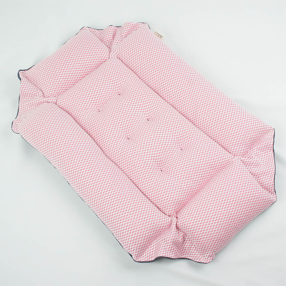 【500円OFF】DOME3レギュラー用クッションセット 夏用ぷくぷく あごのせクッション+夏用キャリークッションベッド Sサイズ 東洋紡iCOLD 接触冷感 10オンスデニムネイビー