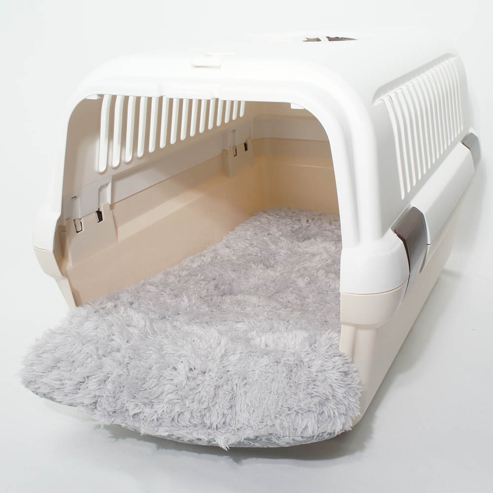 あごのせ縁無しクッション/クレートクッション ダマスク グレーファー Mサイズ