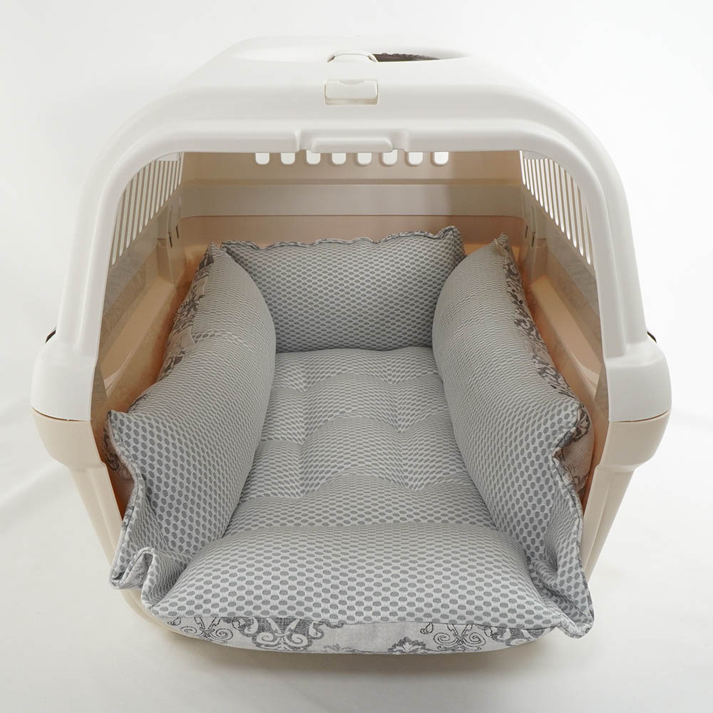 ペットが喜ぶ キャリークッションベッド iCOLD 接触冷感 ヴィンテージダマスク グレー Mサイズ