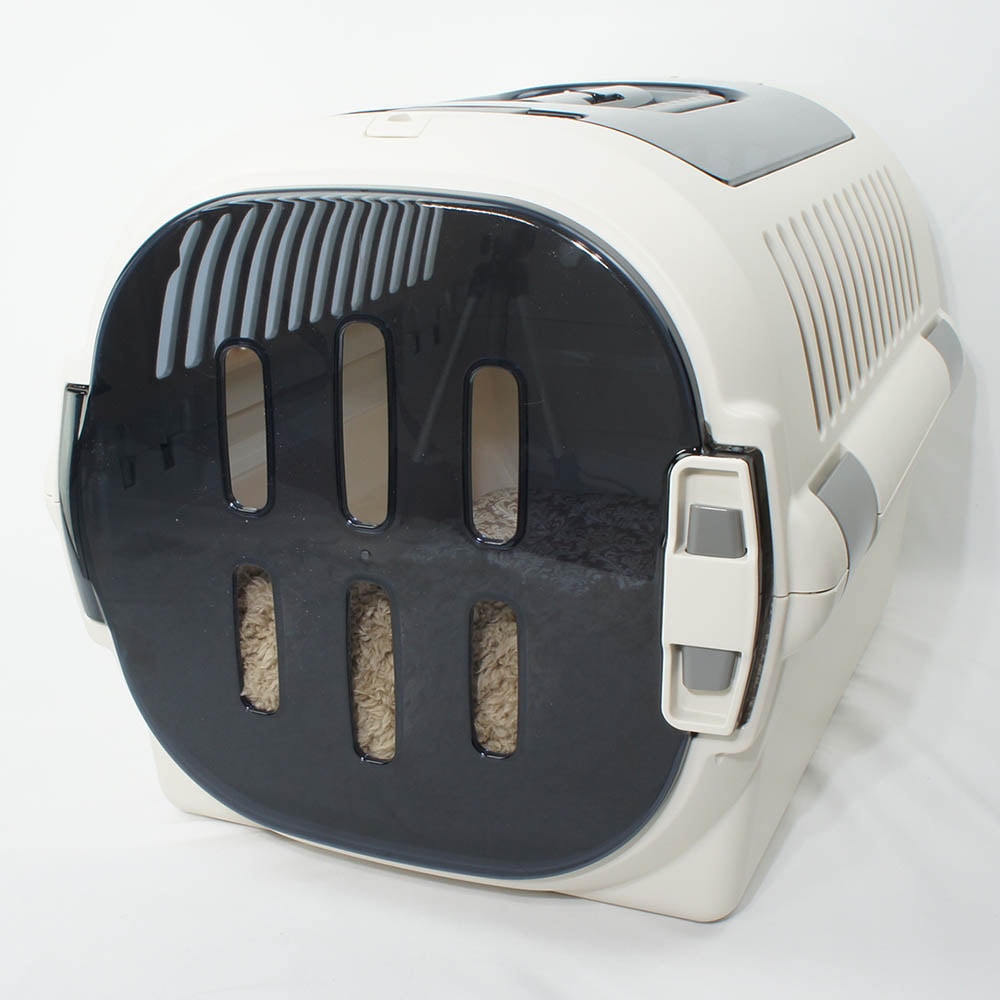 あごのせ縁無しクッション/クレートクッション ダマスク ベージュファー Mサイズ