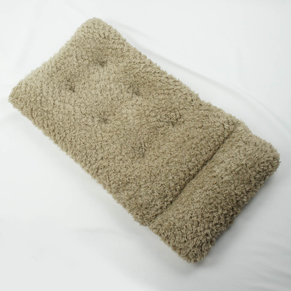 あごのせ縁無しクッション/クレートクッション ダマスク ベージュファー Mサイズ