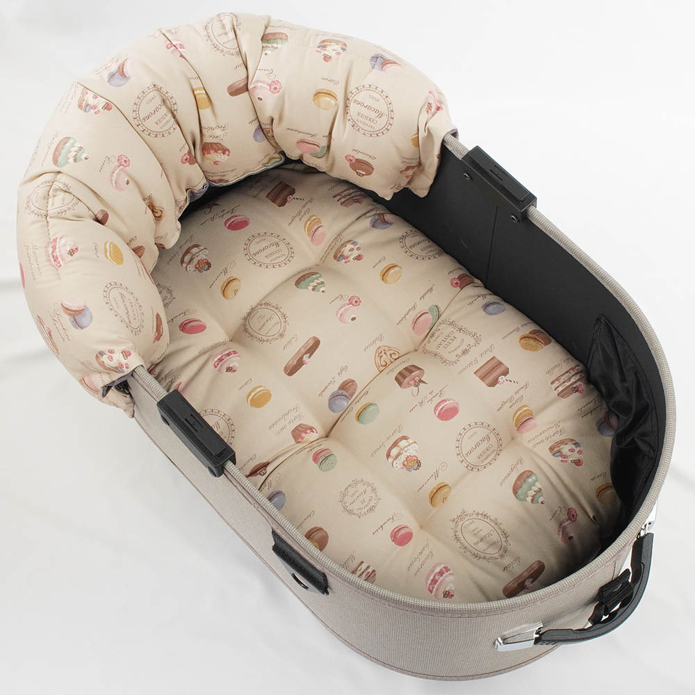 【500円OFF】DOME3レギュラー用クッションセット ぷくぷく あごのせクッション+縁無しクッションベッド Mサイズ マカロンベージュドットラベンダー