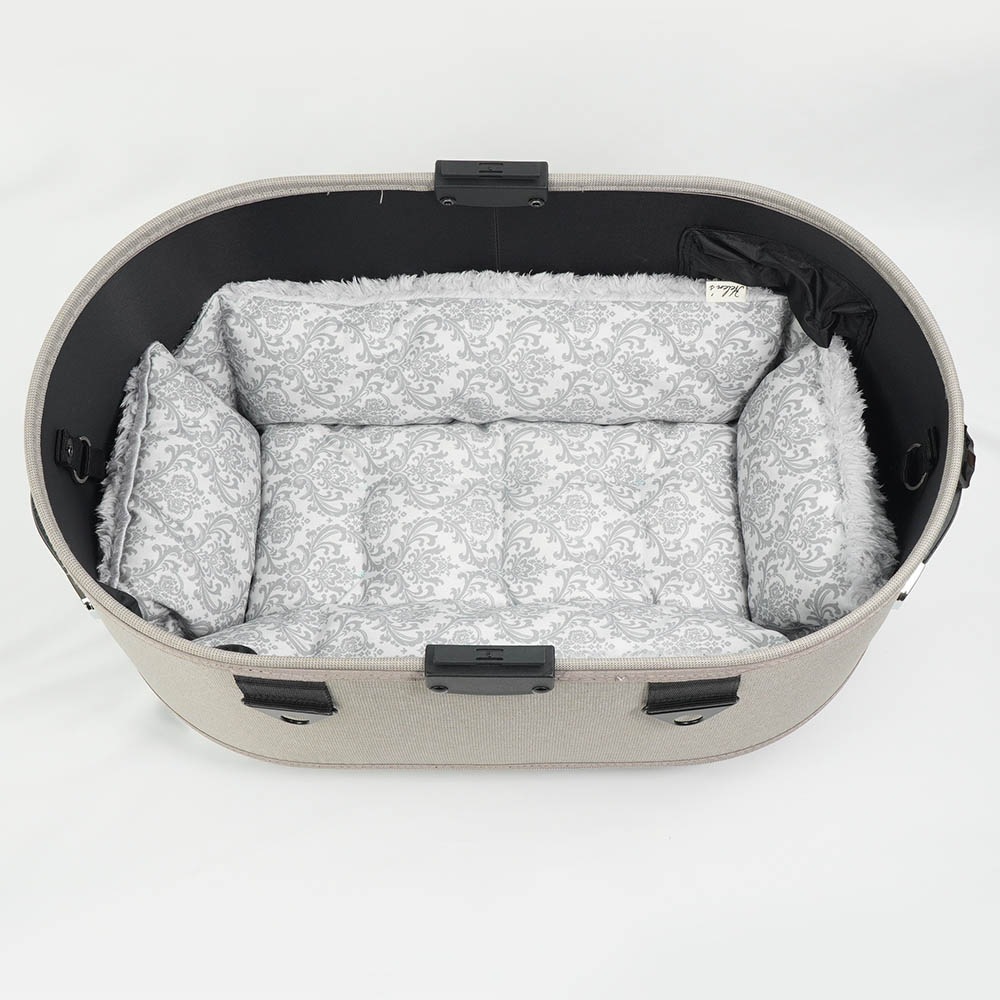 【500円OFF】DOME3レギュラー用クッションセット ぷくぷく あごのせクッション+キャリークッションベッド Sサイズ ダマスクグレーファー