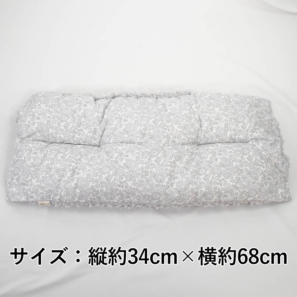 【500円OFF】DOME3レギュラー用クッションセット ぷくぷく あごのせクッション＋縁無しクッションベッド Mサイズ リバティプリント Betsy グレーファー