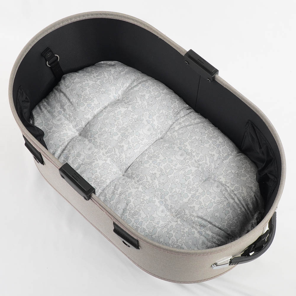 【500円OFF】DOME3レギュラー用クッションセット ぷくぷく あごのせクッション＋縁無しクッションベッド Mサイズ リバティプリント Betsy グレーファー