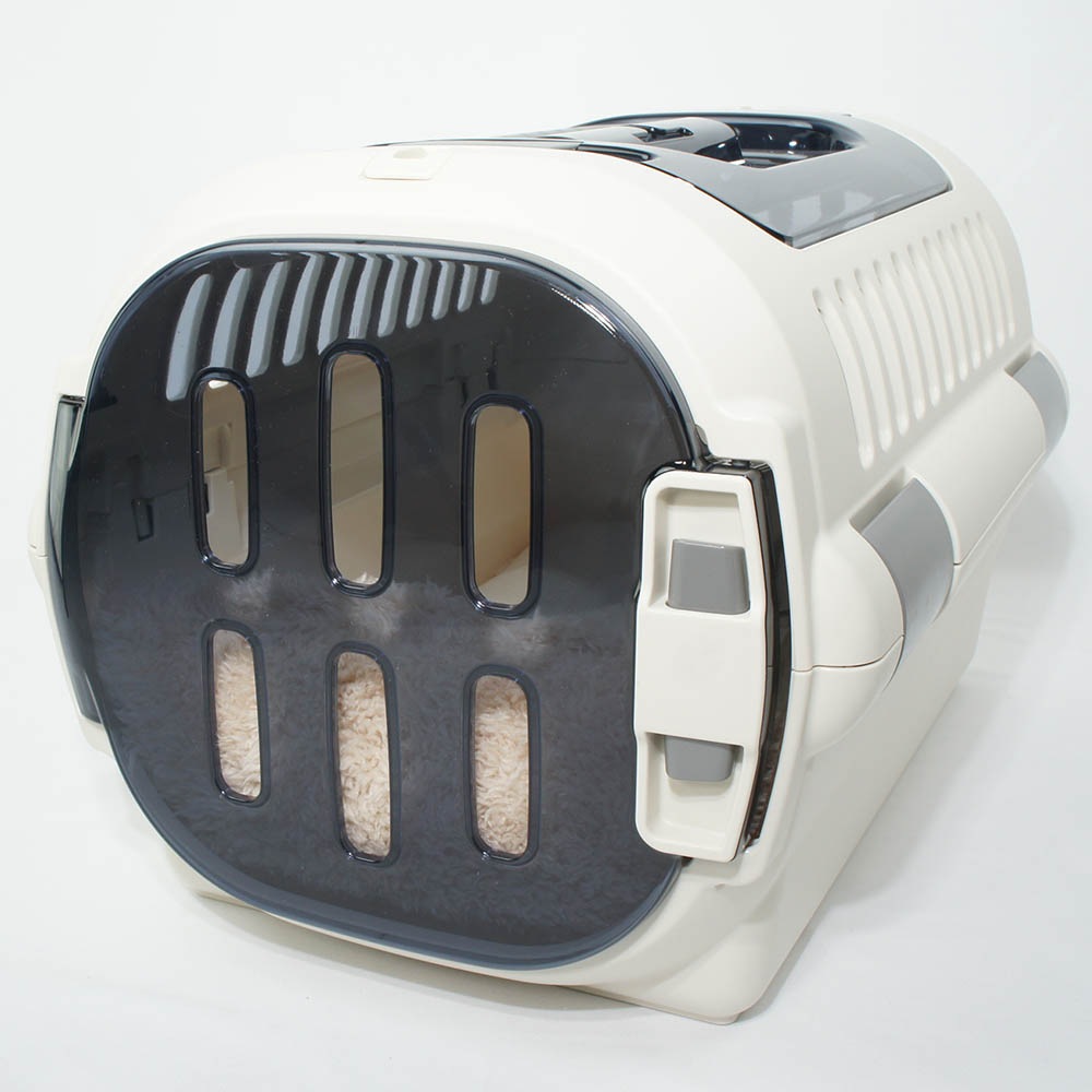 あごのせ縁無しクッション/クレートクッション カミカミ大好きちゃん用 ８号帆布生地 生成ファー Sサイズ