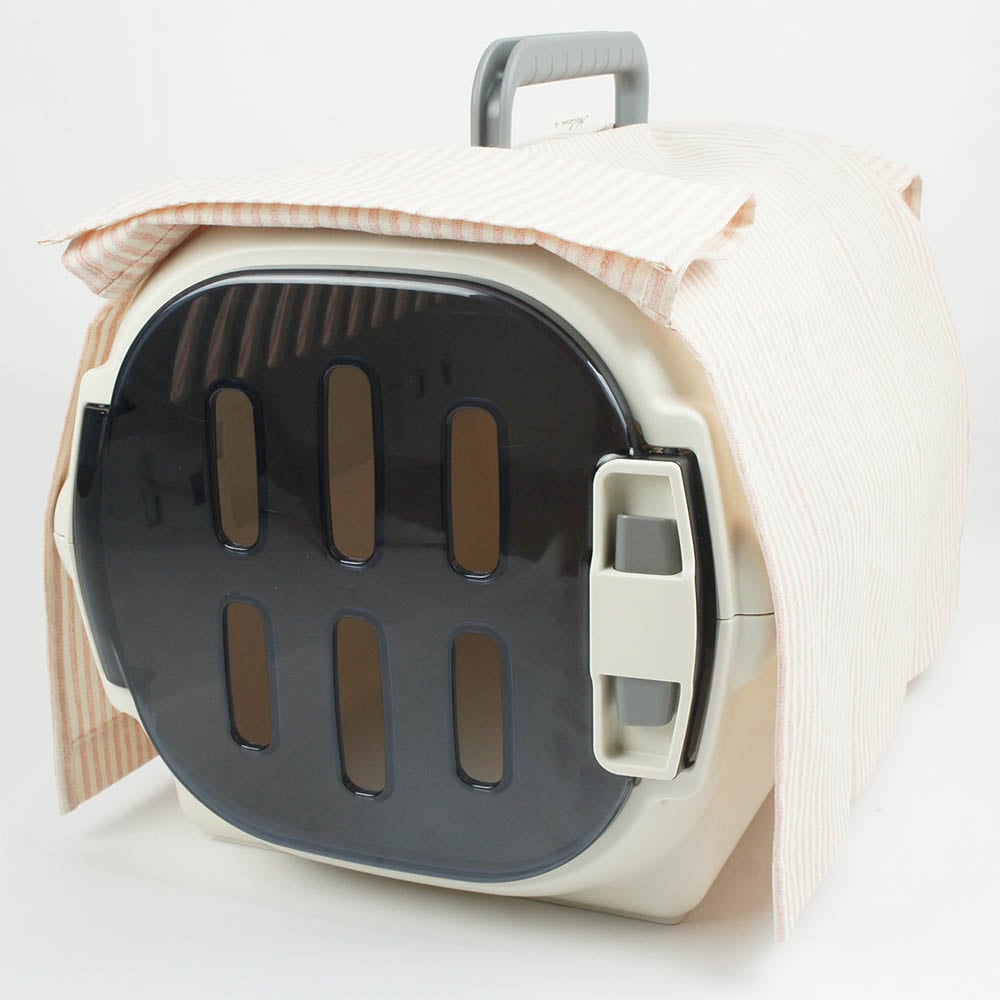 ペットキャリー 目隠し イージーカバー/クレートカバー  ピンクストライプ＜マルチ幅＞ Sサイズ