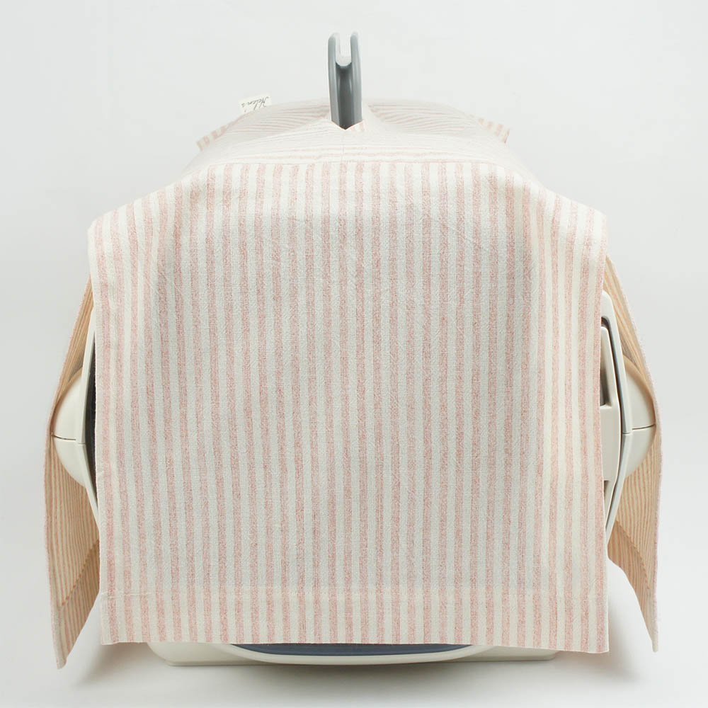 ペットキャリー 目隠し イージーカバー/クレートカバー  ピンクストライプ＜マルチ幅＞ Sサイズ