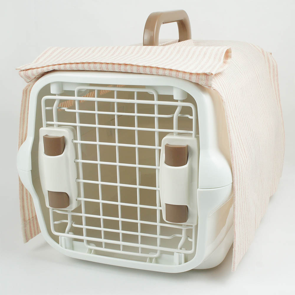 ペットキャリー 目隠し イージーカバー/クレートカバー  ピンクストライプ＜マルチ幅＞ Sサイズ