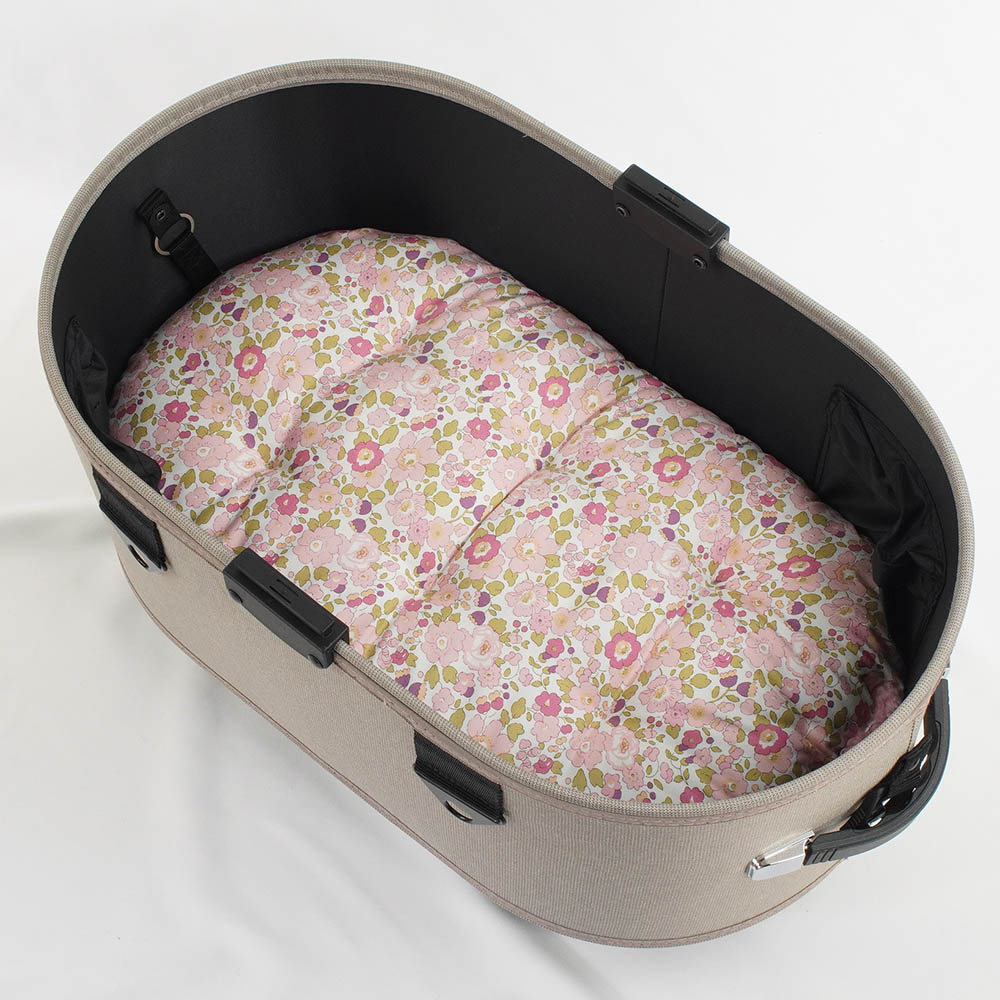 【500円OFF】DOME3レギュラー用クッションセット ぷくぷく あごのせクッション＋縁無しクッションベッド Mサイズ リバティプリント Betsy ピンクファー