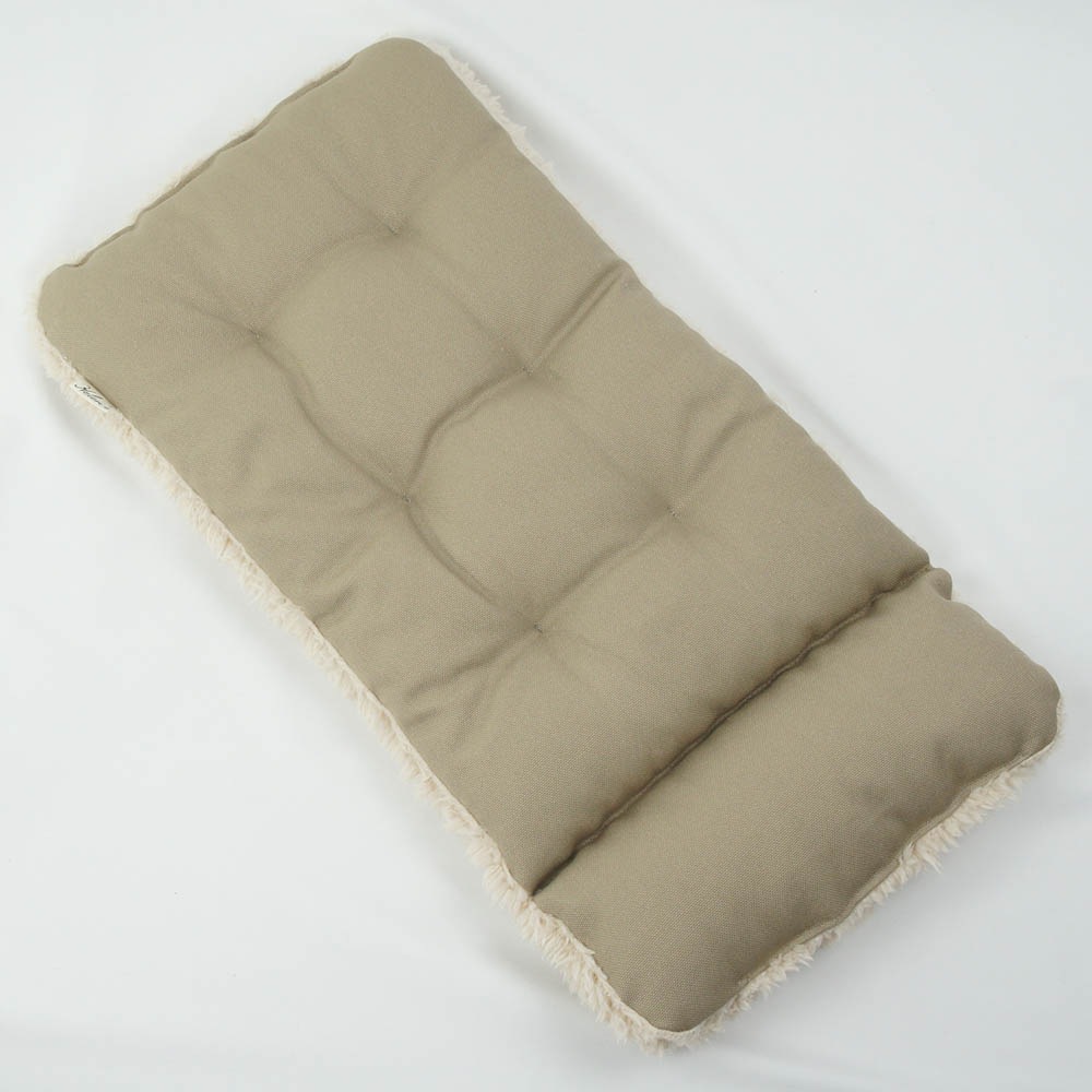 あごのせ縁無しクッション/クレートクッション カミカミ大好きちゃん用 ８号帆布生地 モカファー Sサイズ