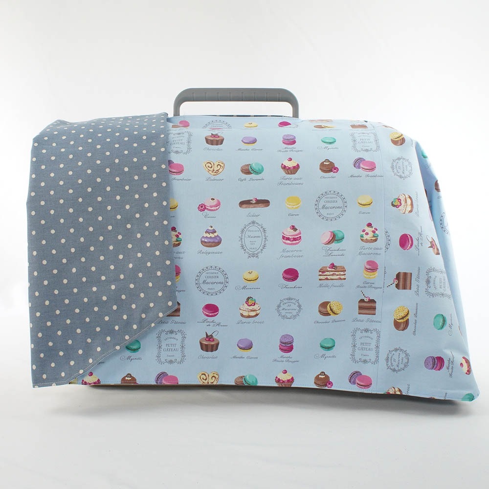 Helen's クレートカバー マカロンブルードット Mサイズ トグルボタン無し