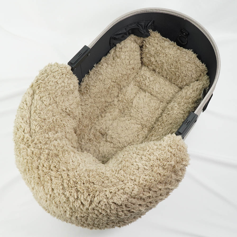 【500円OFF】DOME3レギュラー用クッションセット ぷくぷく あごのせクッション＋キャリークッションベッド Sサイズ ダマスクベージュファー