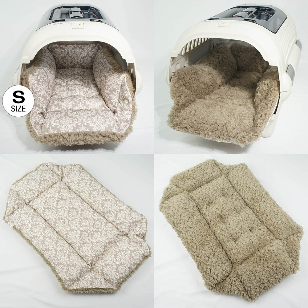 【500円OFF】DOME3レギュラー用クッションセット ぷくぷく あごのせクッション＋キャリークッションベッド Sサイズ ダマスクベージュファー