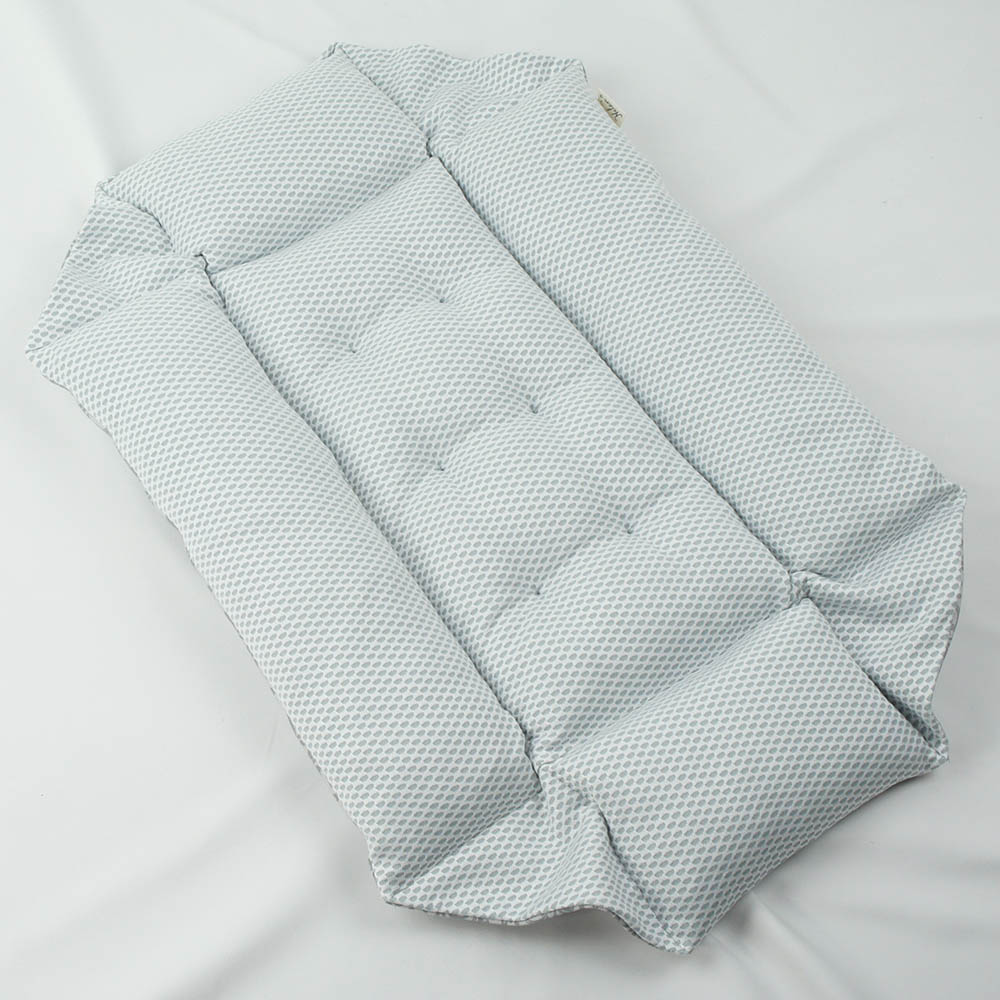 【500円OFF】DOME3レギュラー用クッションセット 夏用ぷくぷく あごのせクッション＋夏用キャリークッションベッド Sサイズ 東洋紡iCOLD 接触冷感 ダマスク グレー