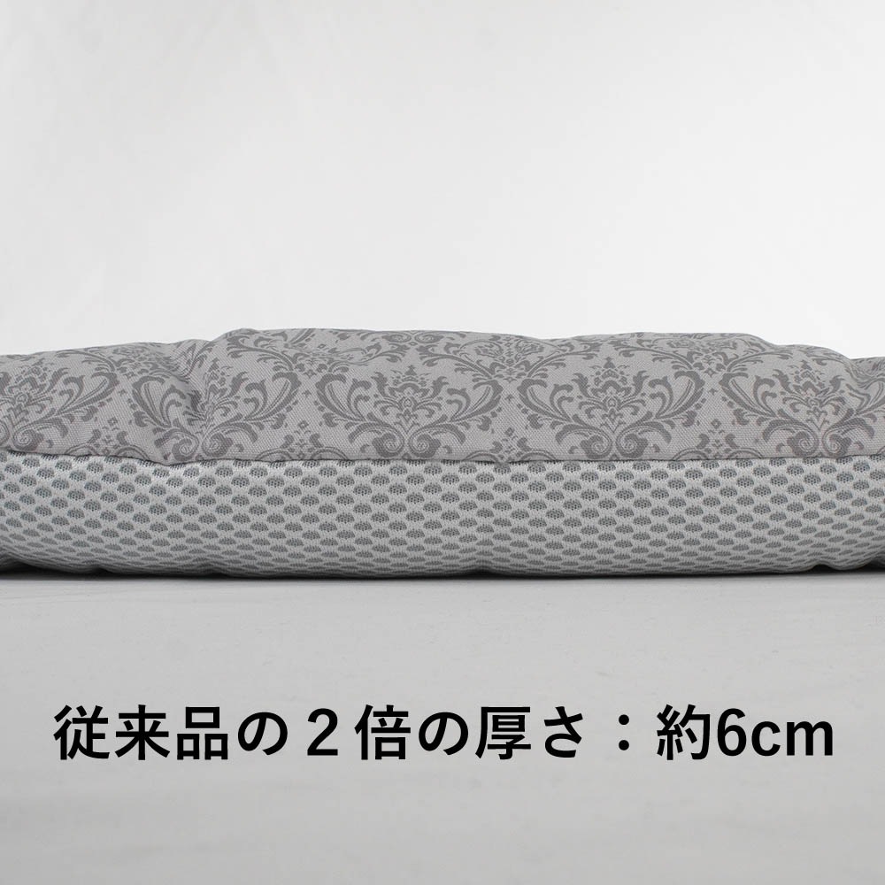 【500円OFF】DOME3レギュラー用クッションセット 夏用ぷくぷく あごのせクッション＋夏用キャリークッションベッド Sサイズ 東洋紡iCOLD 接触冷感 ダマスク グレー