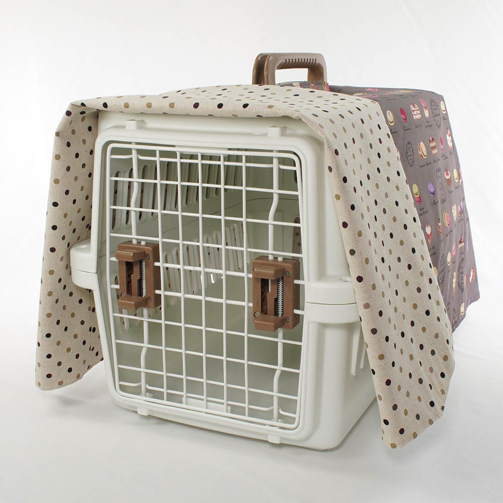 Helen's クレートカバー マカロンチョコドット Mサイズ トグルボタン無し