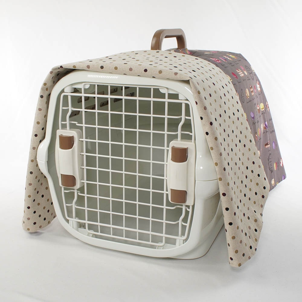 Helen's クレートカバー マカロンチョコドット Mサイズ トグルボタン無し