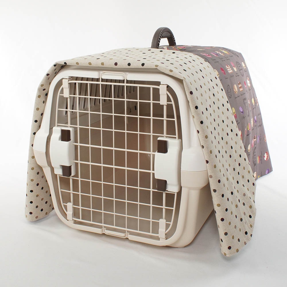 Helen's クレートカバー マカロンチョコドット Mサイズ トグルボタン無し