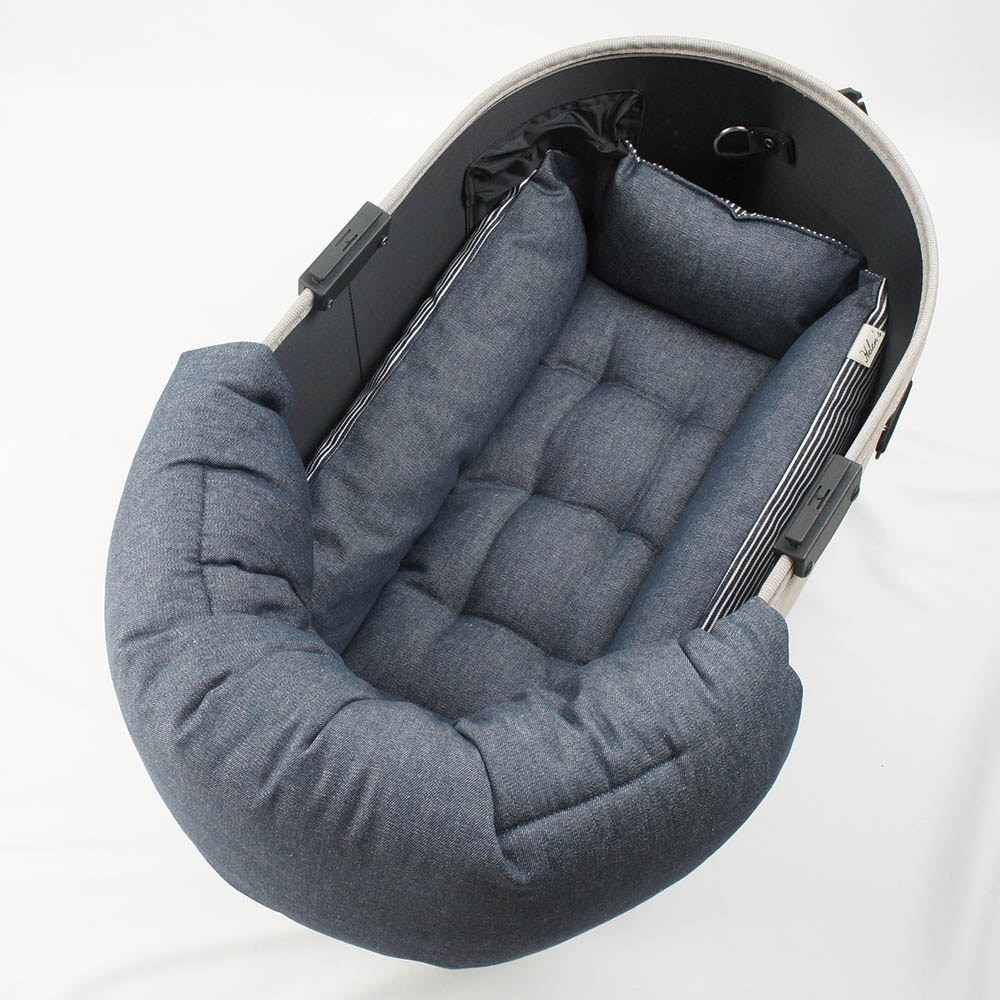 【500円OFF】DOME3レギュラー用クッションセット ぷくぷく あごのせクッション＋キャリークッションベッド Sサイズ ヒッコリーデニムネイビー