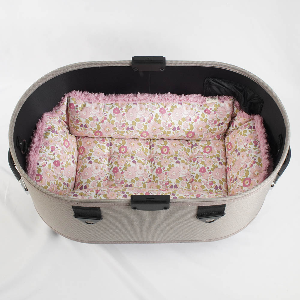 【500円OFF】DOME3レギュラー用クッションセット ぷくぷく あごのせクッション＋キャリークッションベッド Sサイズ リバティプリント Betsy ピンクファー