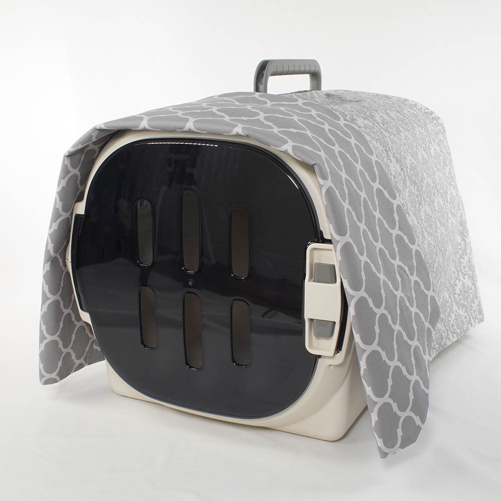 Helen's クレートカバー ダマスクグレー Mサイズ トグルボタン付き