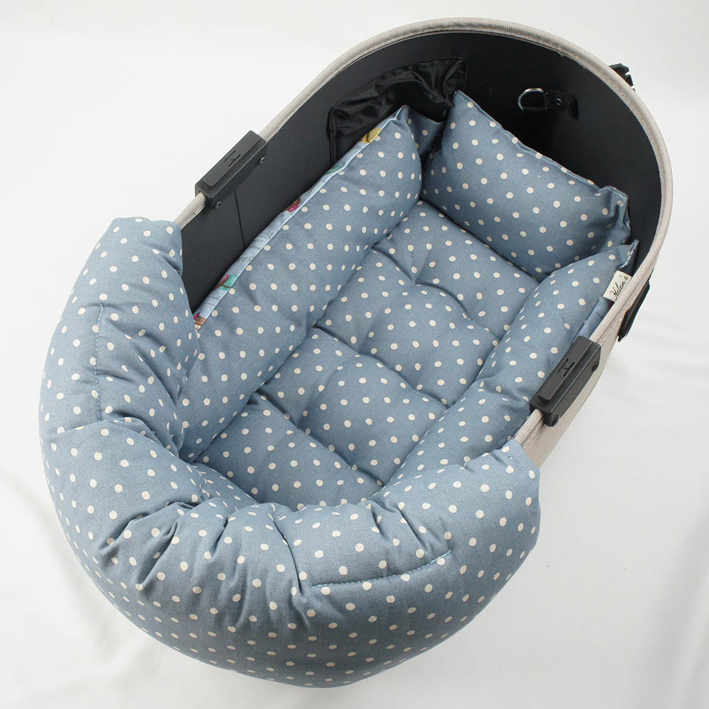 【500円OFF】DOME3レギュラー用クッションセット ぷくぷく あごのせクッション＋キャリークッションベッド Sサイズ マカロンブルードット